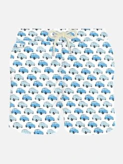 MC2 Saint Barth Man Light Fabric Swim Shorts With Fiat 500 Car Print | FIAT© 500 Special Edition