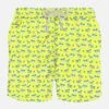 MC2 Saint Barth Man Light Fabric Swim Shorts With Micro Sharks Print -Swimwear Family man beachwear sharks yellow 1