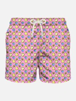 MC2 Saint Barth Man Swim Shorts Avocado Toast Print