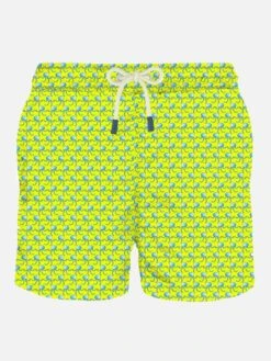MC2 Saint Barth Man Swim Shorts Jelly Fish Fluo Print