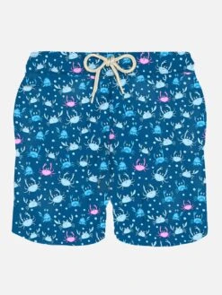MC2 Saint Barth Man Light Fabric Swim Shorts With Crab Print