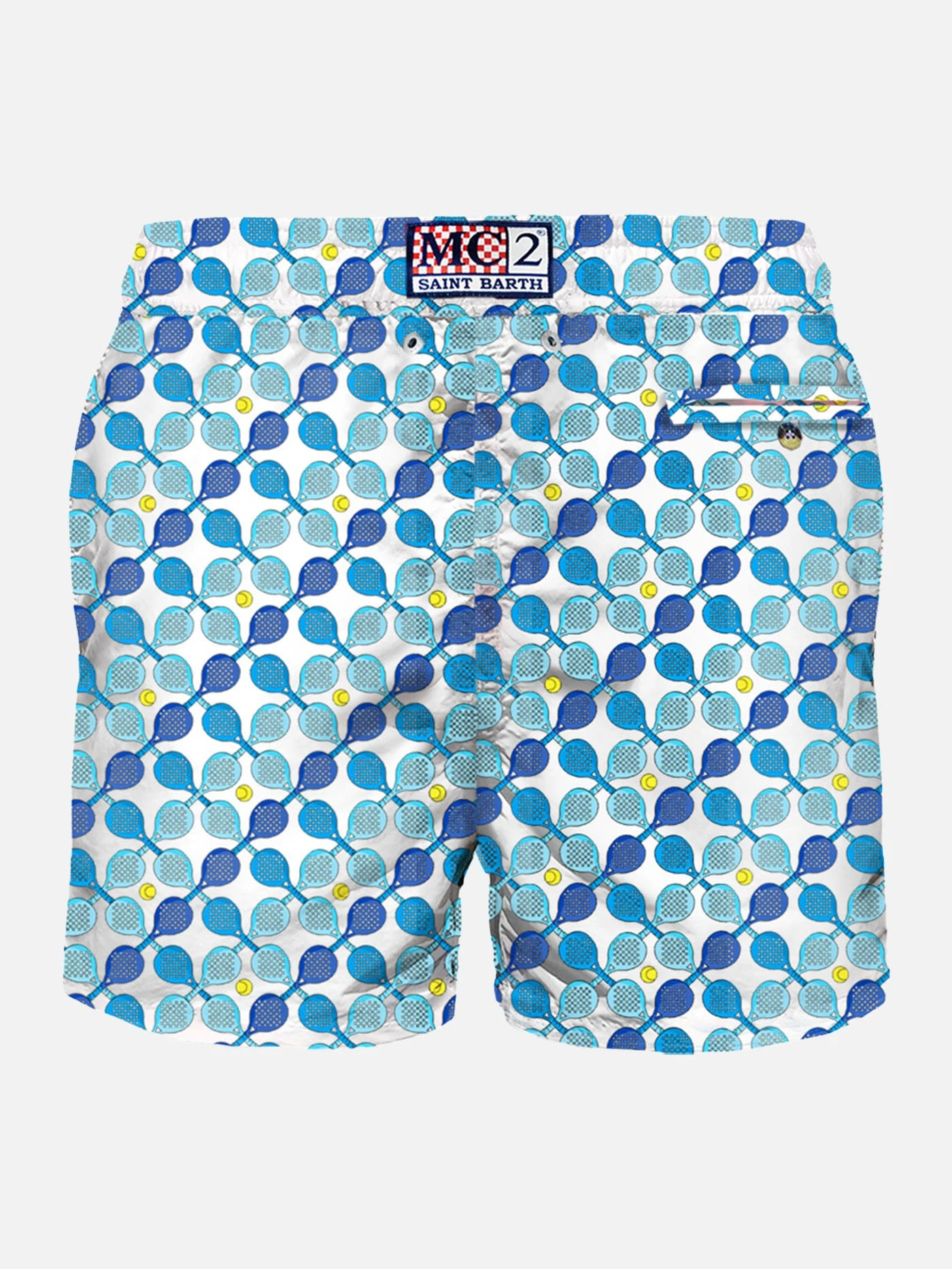 MC2 Saint Barth Man Light Fabric Swim Shorts With Padel Rackets Print 4 MC2 Saint Barth Man Light Fabric Swim Shorts With Padel Rackets Print - Image 2
