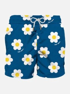 MC2 Saint Barth Man Classic Swim Shorts With Daisy Print