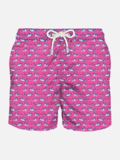 MC2 Saint Barth Man Light Fabric Swim Shorts With Shark