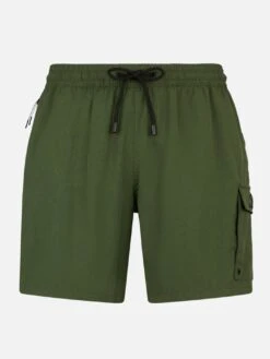 MC2 Saint Barth Man Military Green Comfort And Stretch Swim Shorts