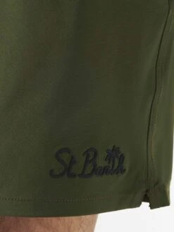MC2 Saint Barth Man Military Green Comfort Swim Shorts -Swimwear Family military green swimshorts comfort 3