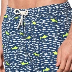 Light Fabric Man Swim Shorts Sharks Print -Swimwear Family mix shark