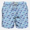 MC2 Saint Barth Man Light Fabric Swim Shorts With Shark Print