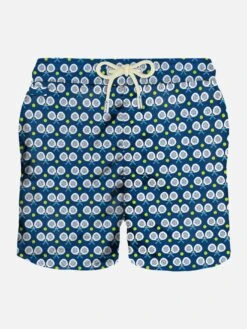 MC2 Saint Barth Man Light Fabric Swim Shorts With Padel Print