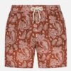 MC2 Saint Barth Man Swim Short With Brown Paisley Print -Swimwear Family paisley linen.swimshorts man 1