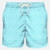 Light Fabric Man Swim Shorts Palms Print