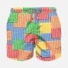 Boy Swim Shorts With Gingham Print -Swimwear Family patch vichy color multi boy swimshort 3b0b77e2 8cc3 4a65 9bdc d0cf90beccfb