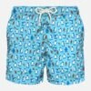 Light Fabric Man Swim Shorts Penguins Print -Swimwear Family penguins happy blue mc2 swimshort