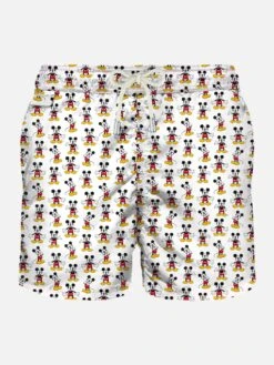 Man Light Fabric Swim Shorts With Mickey Mouse Print | ©DISNEY SPECIAL EDITION