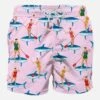 Mid-length Swim Shorts Sup With Sharks Print