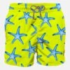 Yellowmid-length Swim Shorts With South Star -Swimwear Family shark pattern mim 0001 CAP0001 00479B fronte 0001 stelle marine costume giallo fluo uomo 45660ef9 03bf 4150 961d 37a7fa53234e