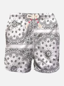 MC2 Saint Barth Man Swim Shorts With White Bandanna Print