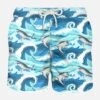Light Fabric Man Swim Shorts Sharks Print