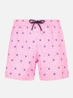 MC2 Saint Barth Man Light Fabric Comfort Swim Shorts With Starfish Print