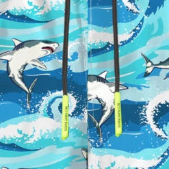Shark Print Boy Swim Shorts Surf Style -Swimwear Family surferboard boy swimtrunk details 1