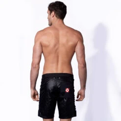 Check Swim Shorts With Contrast Lateral Band -Swimwear Family swimshort check black tecnic
