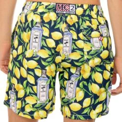 Man Classic Swim Shorts With Gin Lemon Print -Swimwear Family swimshort lemon gin