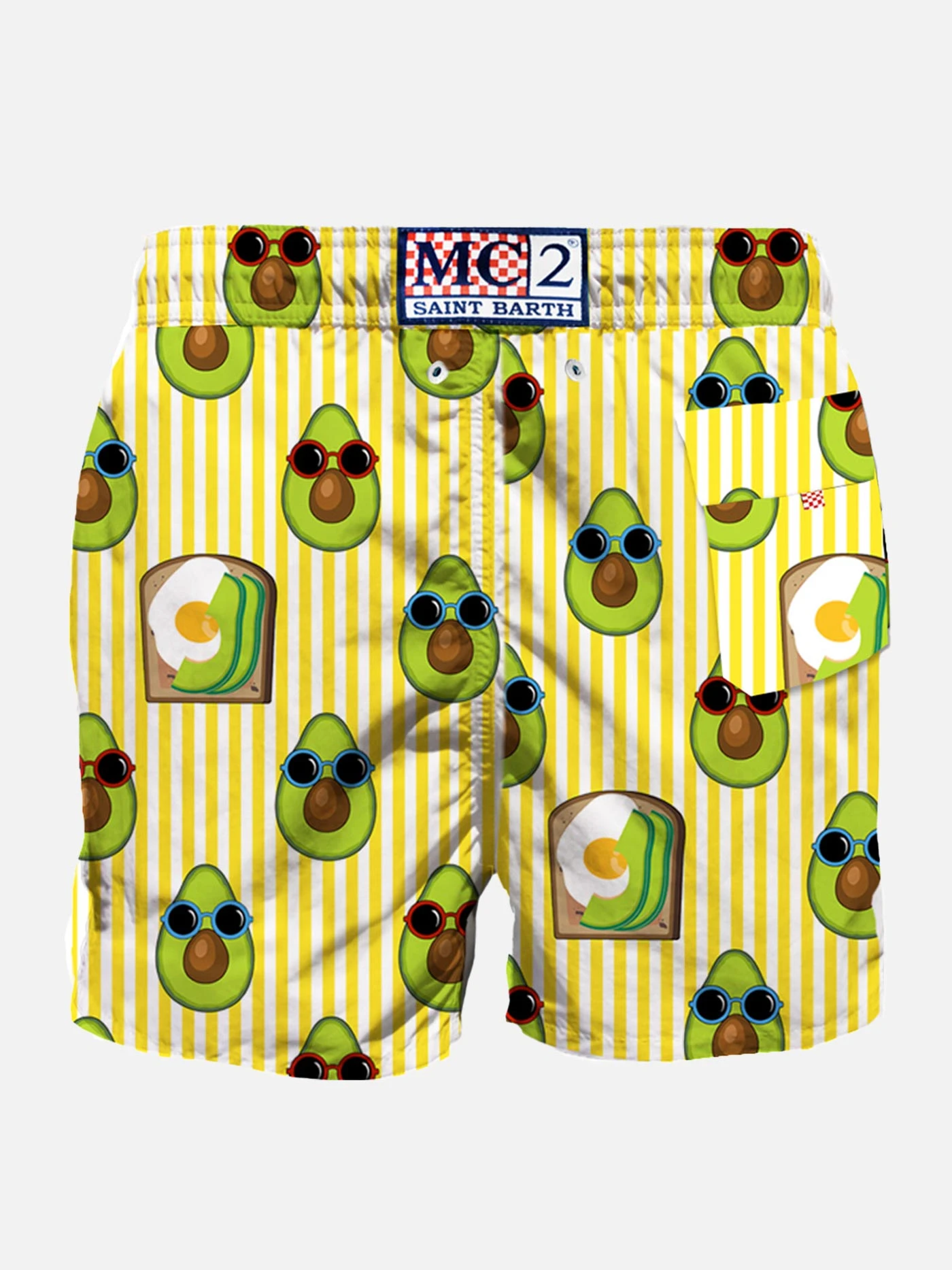 Mid-length Swim Shorts Avocado Toast Striped Print 4 Mid-length Swim Shorts Avocado Toast Striped Print - Image 2