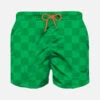 MC2 Saint Barth Boy Swim Shorts With Gingham Print -Swimwear Family swimshorts boy green check 1
