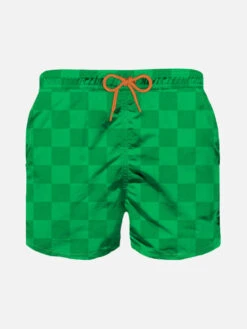MC2 Saint Barth Boy Swim Shorts With Gingham Print