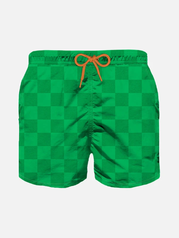 MC2 Saint Barth Boy Swim Shorts With Gingham Print 3 MC2 Saint Barth Boy Swim Shorts With Gingham Print