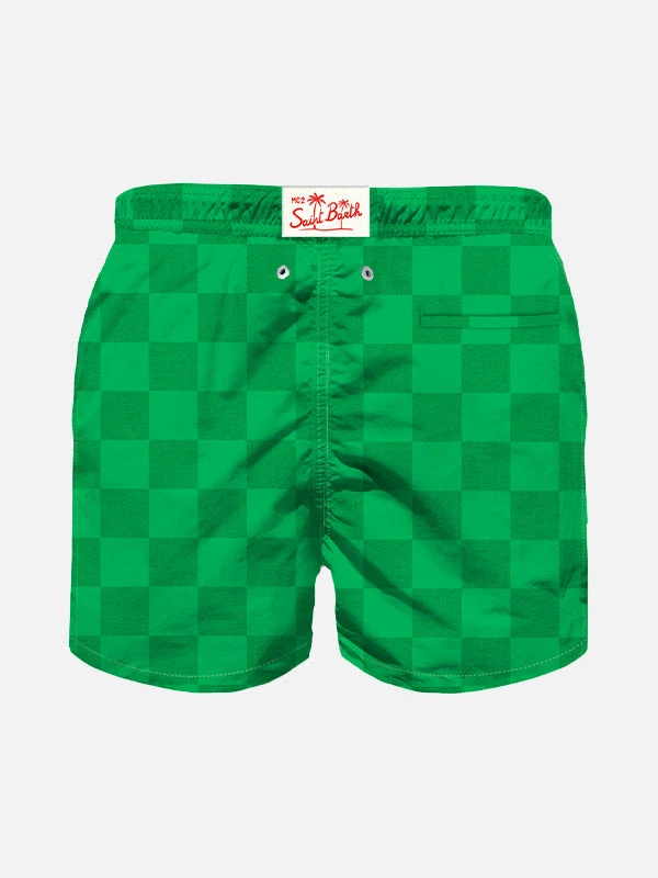 MC2 Saint Barth Boy Swim Shorts With Gingham Print 4 MC2 Saint Barth Boy Swim Shorts With Gingham Print - Image 2
