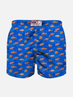 MC2 Saint Barth Boy Light Fabric Swim Shorts With Clownfish Print -Swimwear Family swimshorts fish blue red2