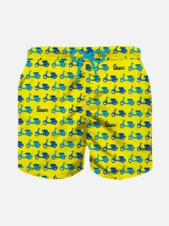MC2 Saint Barth Boy Swim Shorts With Vespa Print | Vespa® Special Edition