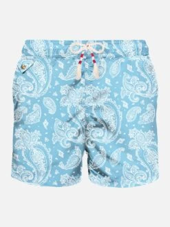 MC2 Saint Barth Man Light Fabric Swim Shorts With Paisley Print