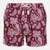 MC2 Saint Barth Man Light Fabric Swim Shorts With Burgundy Paisley Print -Swimwear Family swimshorts man macro 44