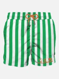 Greenmid-length Swim Shorts Withembroidery