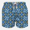 MC2 Saint Barth Man Light Fabric Swim Shorts With Majolica Print -Swimwear Family swimshorts man macro majolica 1