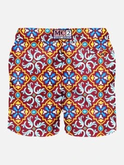 Man Swim Shorts With Majolica Print -Swimwear Family swimshorts man macro majolica 4
