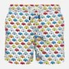 Multicolor Cars Print Light Fabric Swim Shorts -Swimwear Family swimshorts white cars fiat 500 saint barth