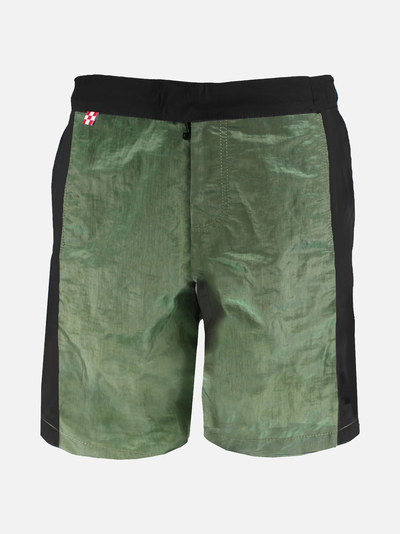 Military Green Swim Shorts With Contrast Lateral Band 3 Military Green Swim Shorts With Contrast Lateral Band