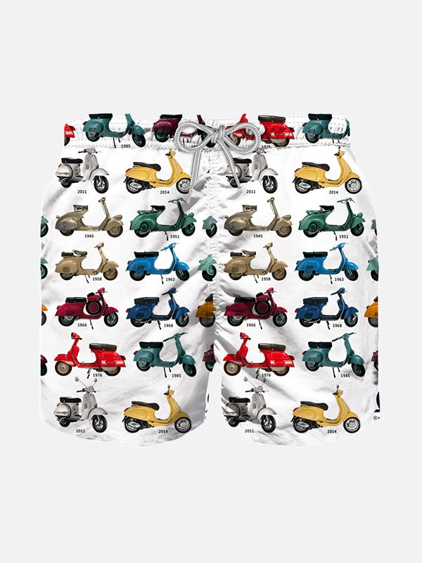 MC2 Saint Barth Boy Swim Shorts With Vespa Print| Vespa® Special Edition 3 MC2 Saint Barth Boy Swim Shorts With Vespa Print| Vespa® Special Edition
